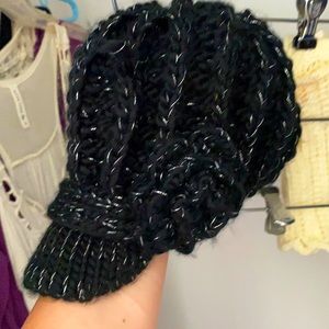 Black cotton snow hat